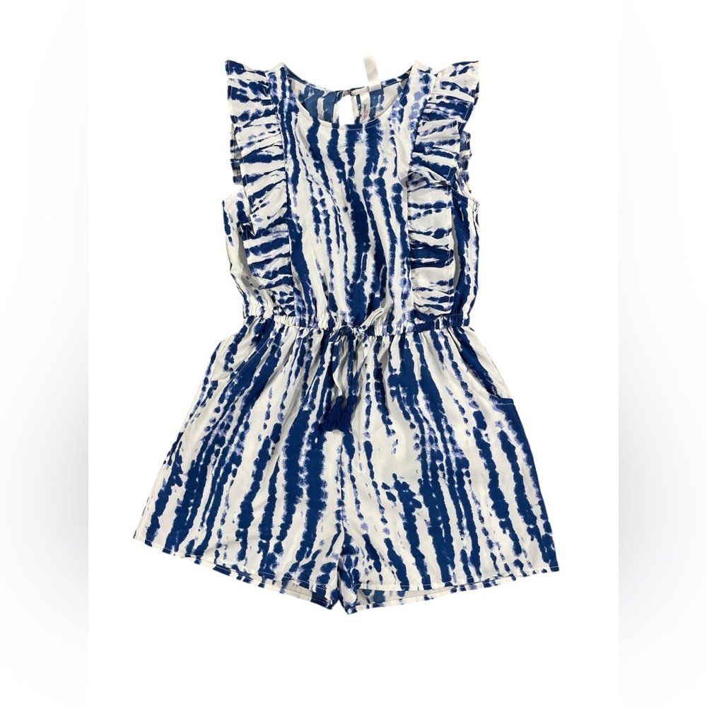 Japna Kids Blue and White Tie-Dye Kids Romper